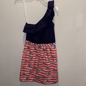 Lilly Pulitzer she’s a firecracker off the shoulder dress size small HG